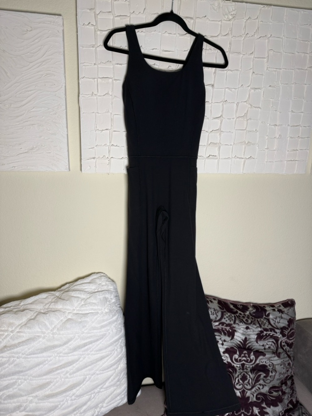 Athleta Black Scoop-Neck Wide-Leg Jumpsuit - Picture 2 of 3